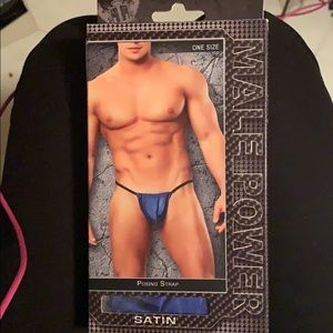 Male power satin posing strap